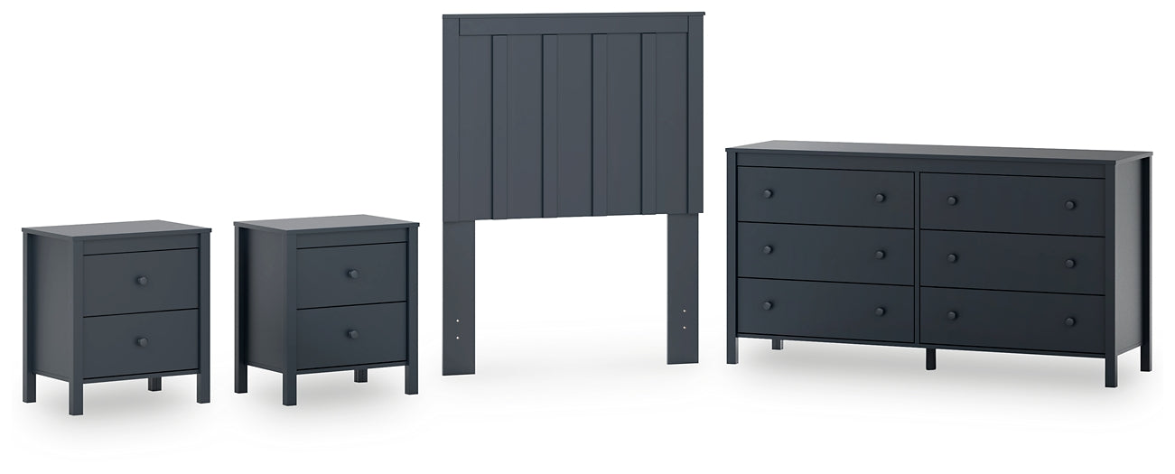 Simmenfort Twin Panel Headboard with Dresser and 2 Nightstands